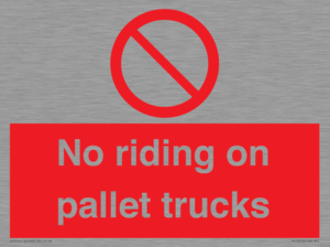 No riding on pallet trucks